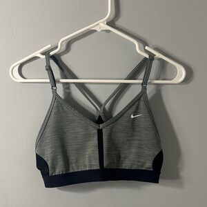 Nike Women's Gray and Black Sports Bra